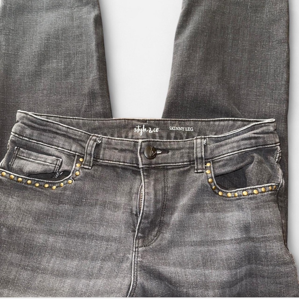 Style & Co. Kids Gray Jeans with Gold Accents